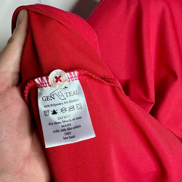 Genteal Performance Polo Shirt Solid Red - Picture 11 of 11